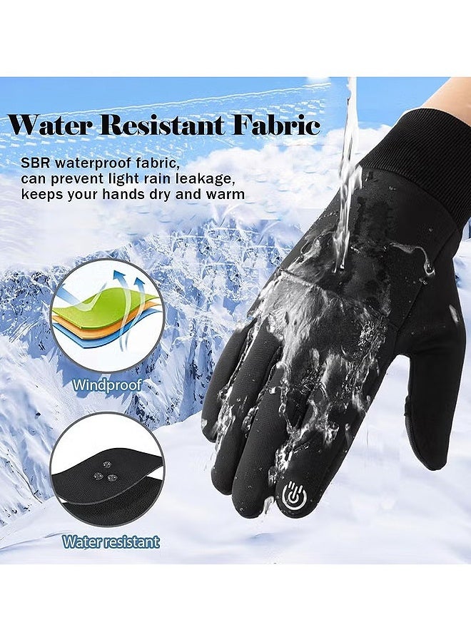 HS Winter Thermal Gloves, Touchscreen Compatible, Thermal, Windproof And Anti-Slip, Perfect For Cycling, Running And Driving, Men And Women' s Cold Weather Gear (L Size, Black) - Image 3